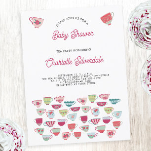 Teeparty-Baby-Shower-Einladung Postkarte