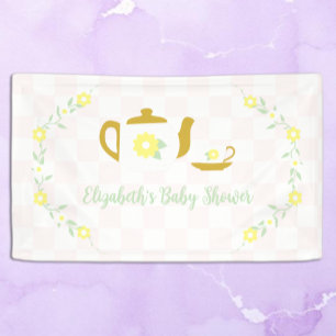 Teeparty-Blumen-Baby-Party Banner