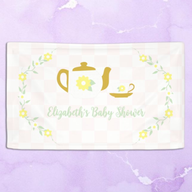 Teeparty-Blumen-Baby-Party Banner (Von Creator hochgeladen)