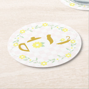Teeparty-Blumen-Baby-Party Runder Pappuntersetzer