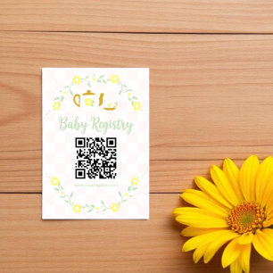 Teeparty-Blumen-Baby-Shower-Geschenkliste Begleitkarte