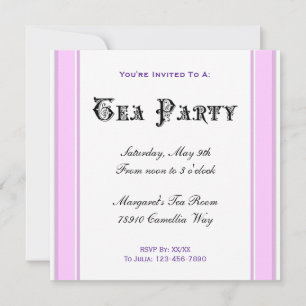 Teeparty rosa gestreifte individuelle Einladungen