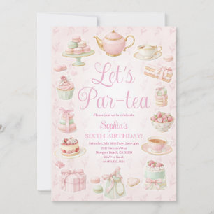 Teeparty-Teekanne-Teetasse-Rosa-Party-Einladung Einladung