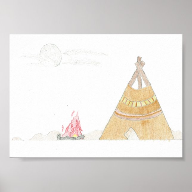 Teepee - 12x18 Poster Print (Vorne)