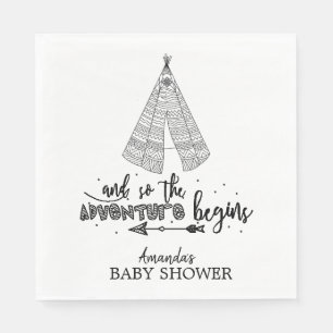 Teepee-Abenteuer fängt Babyparty-Papierservietten Serviette