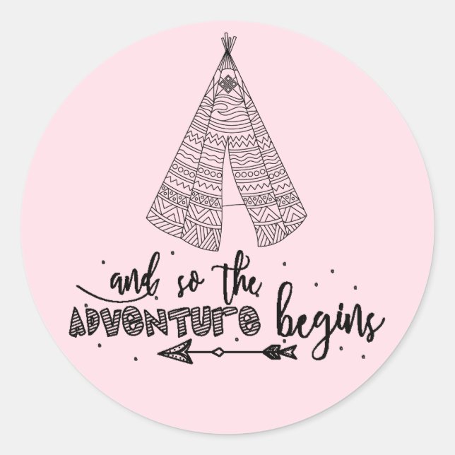 Teepee Adventure fängt an, Sticker zu bevorzugen (Vorderseite)