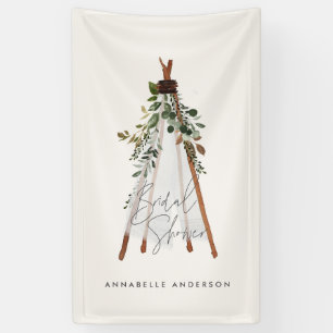 Teepee moderne Blattbohemian Hinterhof stilvoll Banner
