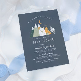 Teepee & Mountains Wild-One-Bear-Baby-Dusche Einladung