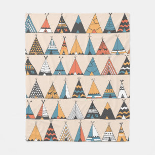 Teepee Muster. Wigwam-Sommerzelt Fleecedecke