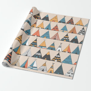 Teepee Muster. Wigwam-Sommerzelt Geschenkpapier