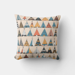 Teepee Muster. Wigwam-Sommerzelt Kissen