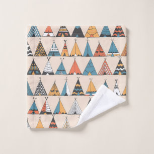 Teepee Muster. Wigwam-Sommerzelt Waschlappen