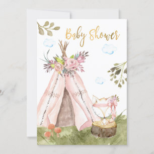 *~* Teepee Tent Boho Fox Wald Einladung