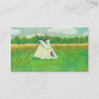 Teepee-zentrale Minnesota-Landschaft, die Tipi Visitenkarte