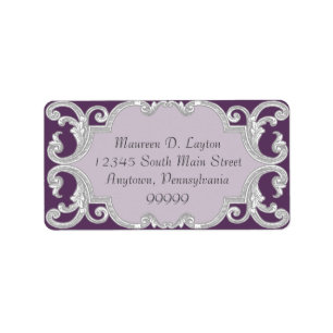 Teer Drop Lace Plum Lila passende Adressenmarken Adressaufkleber