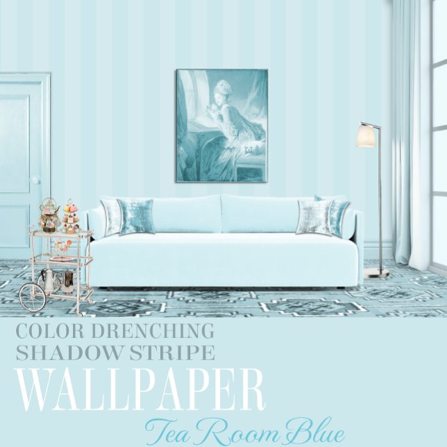 Teeraum Blau Sechs Zoll Schattenstreifen Tapete (Von Creator hochgeladen)