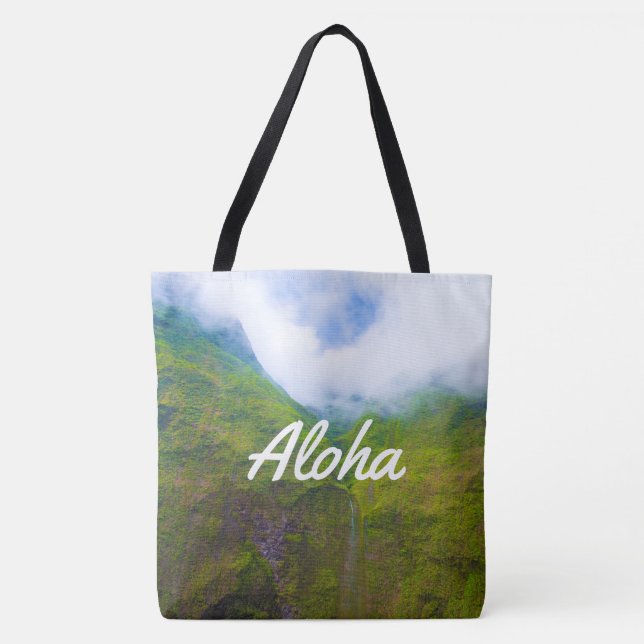 Teerwall, Monte Waialeale, Hawaiian Beach Bag Tasche (Vorderseite)