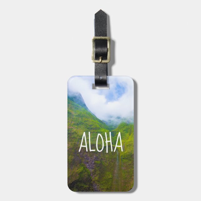 Teerwall, Monte Waialeale, Kauai, Hawaii Gepäckanhänger (Vorderseite vertikal)