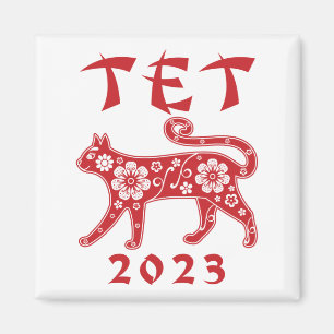 Teet 2023 Vietnamese New Year of the Cat Magnet