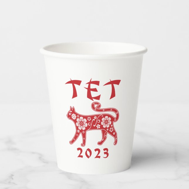 Teet 2023 Vietnamese New Year of the Cat Pappbecher (Vorderseite)