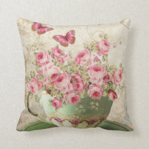 Teetasse Blume Kissen