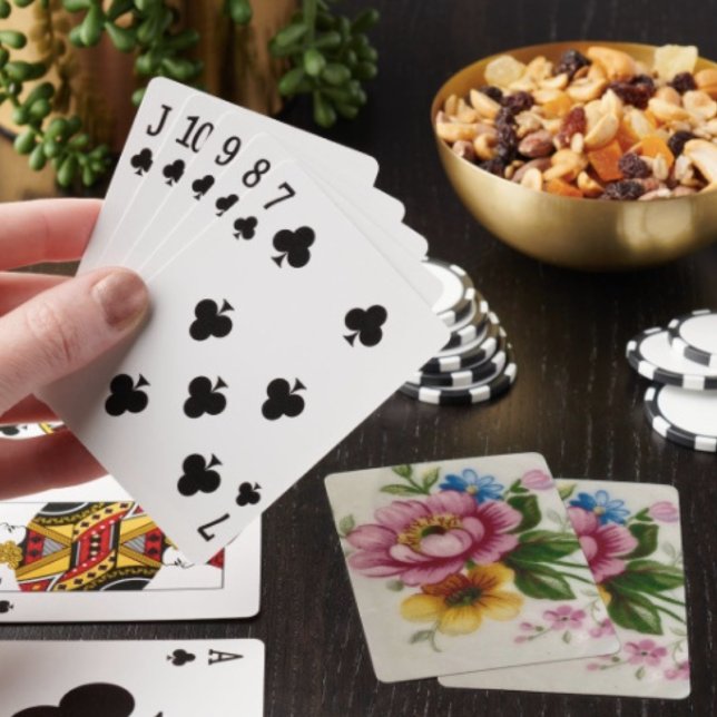 Teetassen-Blumenstrauß Spielkarten (Poker cards easy to shuffle, smooth card stock. Dimensions: 2.5" x 3.5”. )