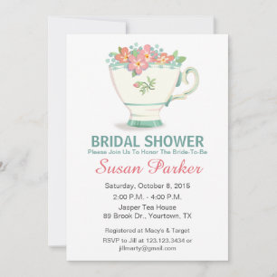 Teetassen-Bridal-Shower-Einladung Einladung