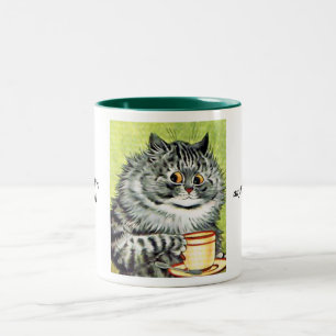 Teetassen-Katze von Louis Wain Zweifarbige Tasse