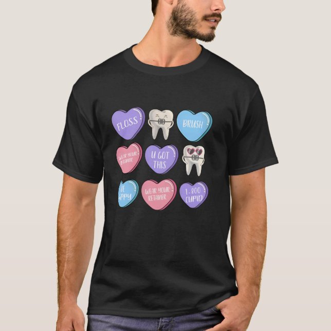 Teeth Brace Dental Squad Happy Valentine's Day Men T-Shirt (Vorderseite)