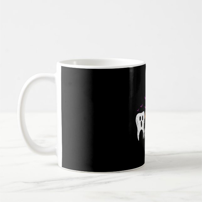 Teeth Ghost Pumpkin Hexe Niedlich Dental Halloween Kaffeetasse (Links)