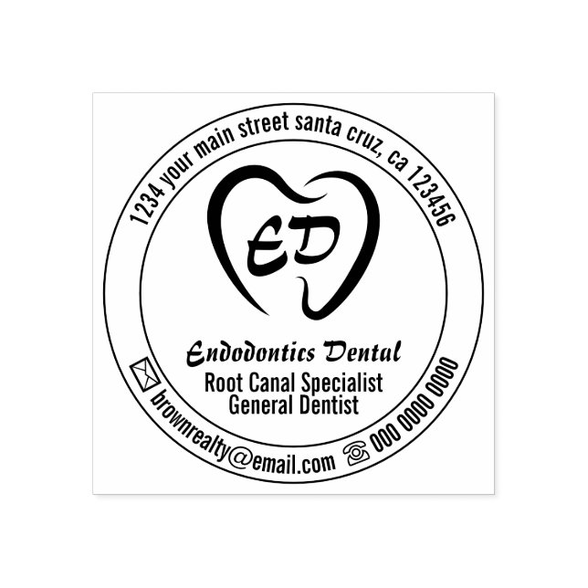 Teeth Heart Dental Clinic Branding Gummistempel (Prägung)