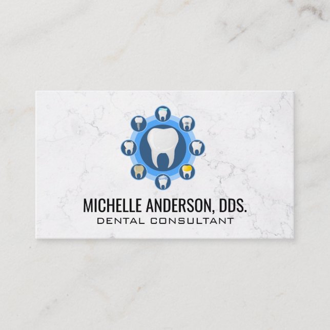 Teeth Logos Business Card Visitenkarte (Vorderseite)