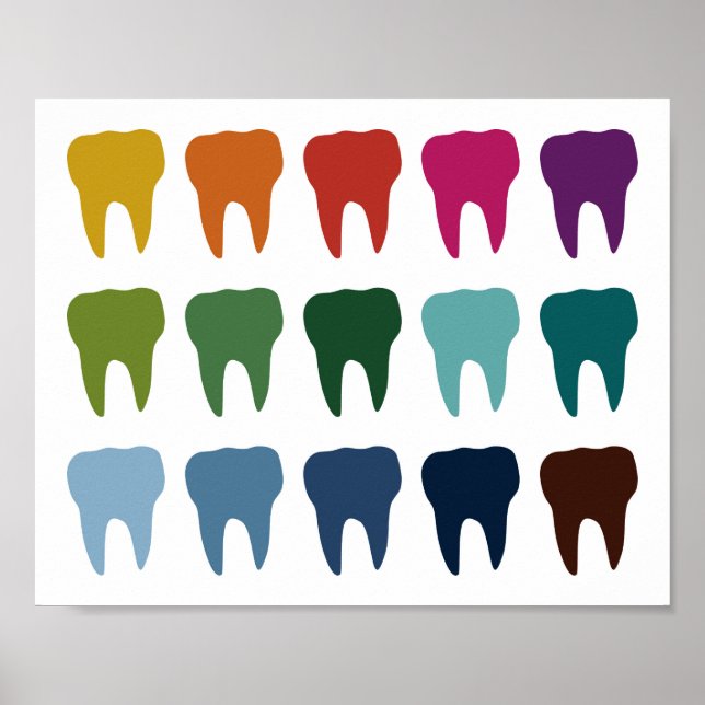 Teeth Poster Colorful Dentist Dental Tooth Art (Vorne)