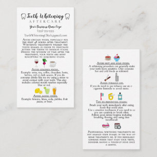Teeth Whitening Aftercare Instruction Visitenkarte