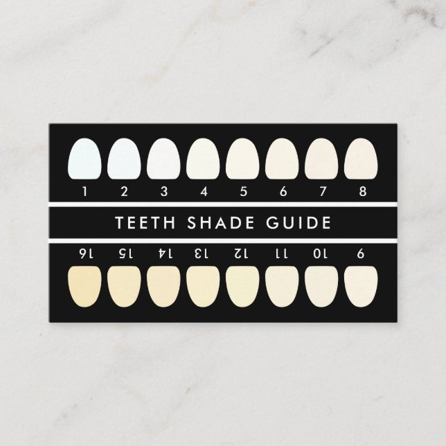 Teeth Whitening Shade Guide Visitenkarte (Vorderseite)
