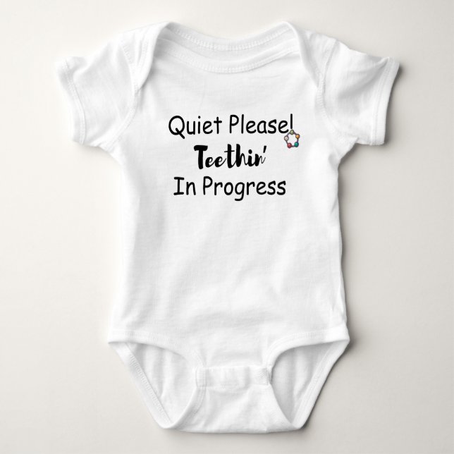 Teething Ring Humor Baby Clothes Cute Quote       Strampler (Vorderseite)