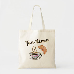 Teetime Tote Tasche, Party Geschenkidee, leckeres  Tragetasche