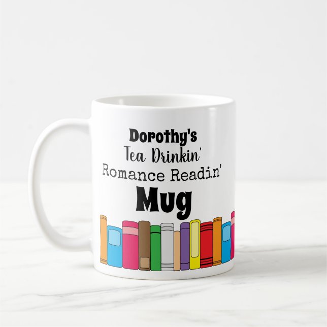 Teetrinken, romanische Bücher lesen Kaffeetasse (Links)