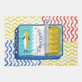 Teetuch Eclectic Sardines Design Geschirrtuch