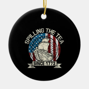 Teeüberzug seit 1773 Patriotischer Tee Party Ju Keramik Ornament