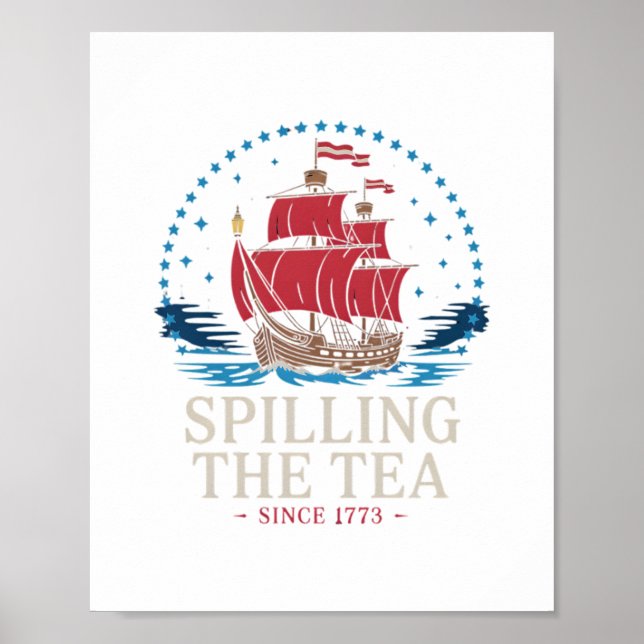 Teeüberzug seit 1773 Red White Blue Funny 4 Poster (Vorne)