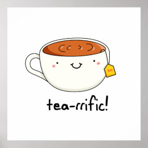 Teevoller Funny Cup of Tea Pun Poster