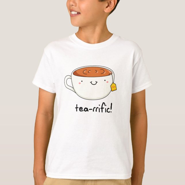 Teevoller Funny Cup of Tea Pun T-Shirt (Vorderseite)