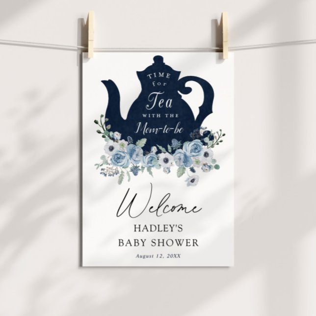 Teezeit Blue Baby Dusche Begrüßungszeichen Poster (Von Creator hochgeladen)