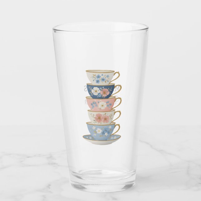Teezeit Brautparty Glas Tumbler (Vorderseite)