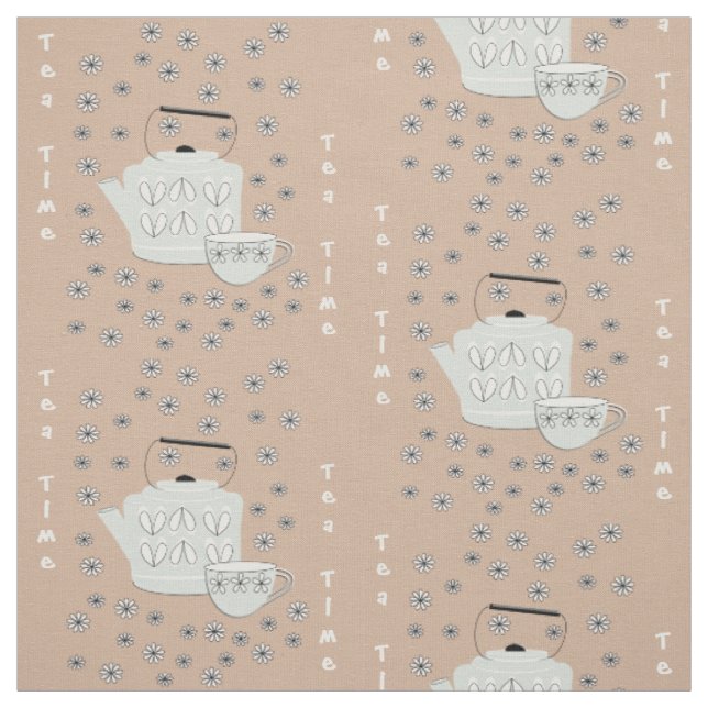 Teezeit den Kessel anziehen Stoff (Muster)