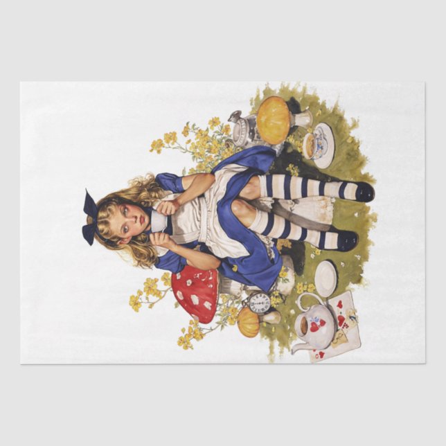 Teezeit der Alice im Wunderland Seidenpapier (Vorderseite)