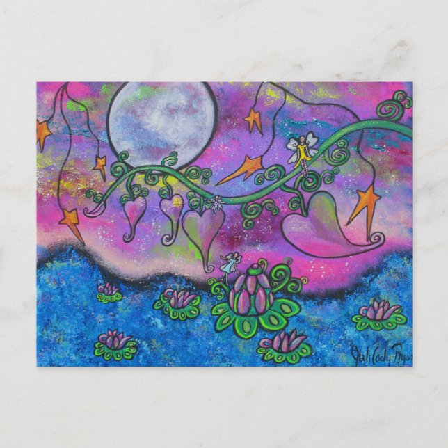 Teezeit im Paradies Fairies Postkarte (Vorderseite)