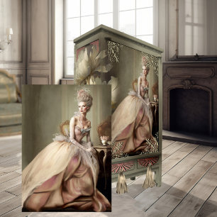 Teezeit Mary Antoinette Stil Porträt Kunst Seidenpapier
