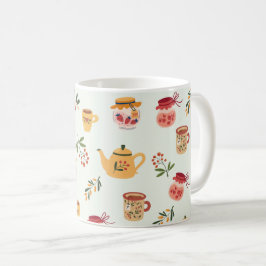 Teezeit Nahtloses Muster Kaffeetasse